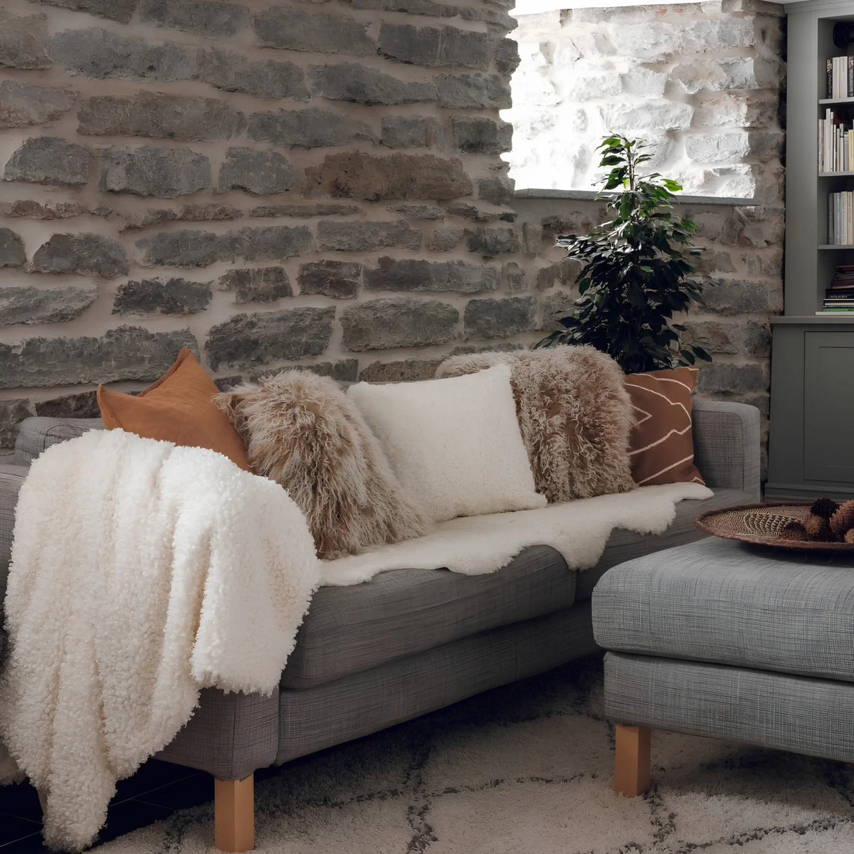 Skinnwille Shansi Kuddfodral 40x40 cm, Beige Snowtop