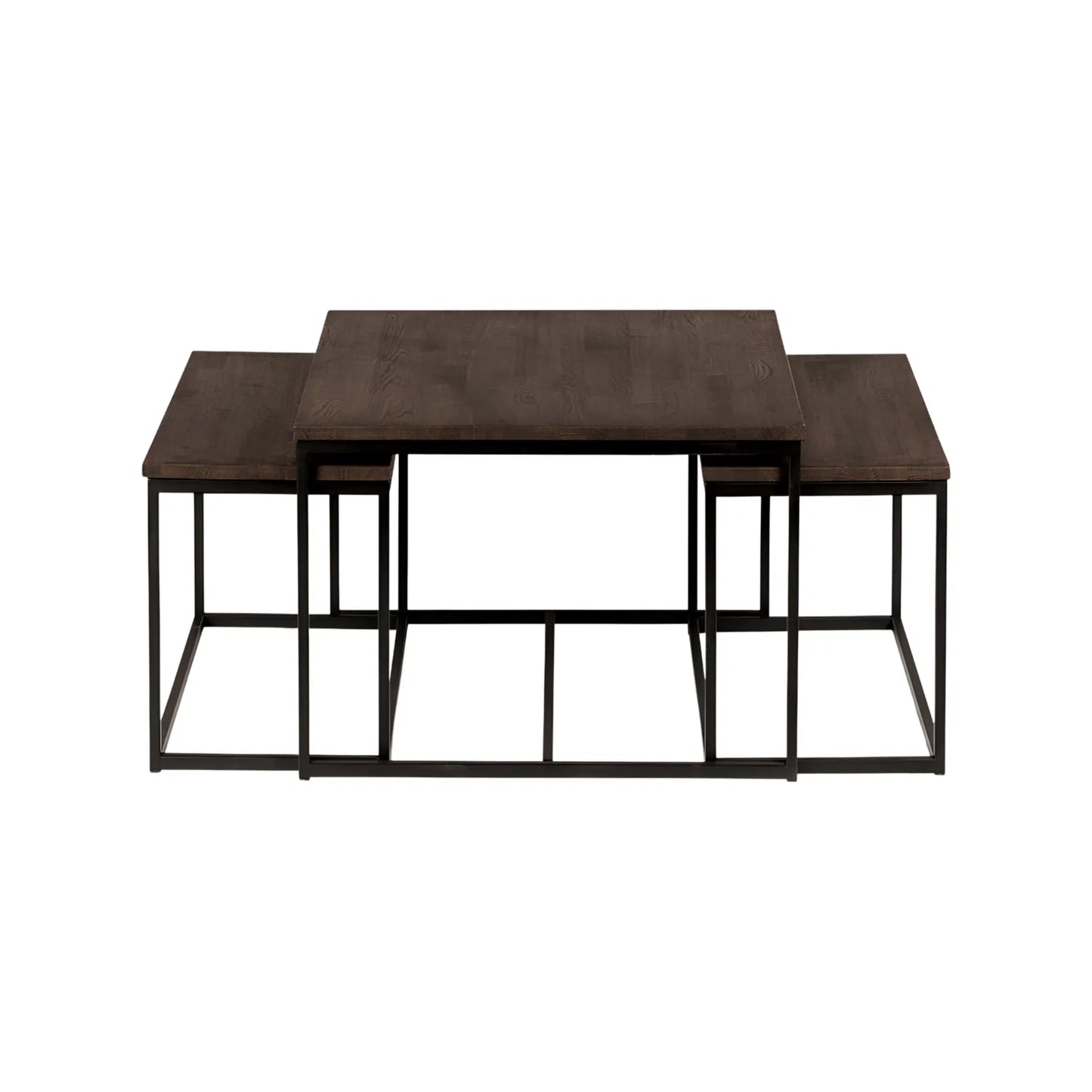 Stenexpo Kungälv Satsbord 90x90 Cm/95x44 (2) cm, Massiv Rökoljad Ek