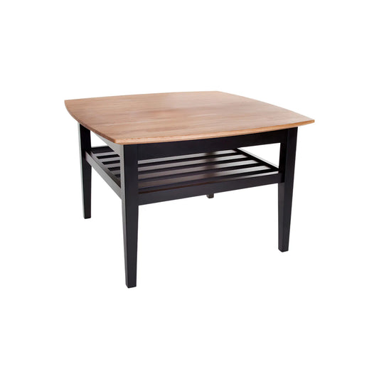 Stenexpo Cardiff Soffbord 80x80 cm, Massiv Oljad Ek/svartlack