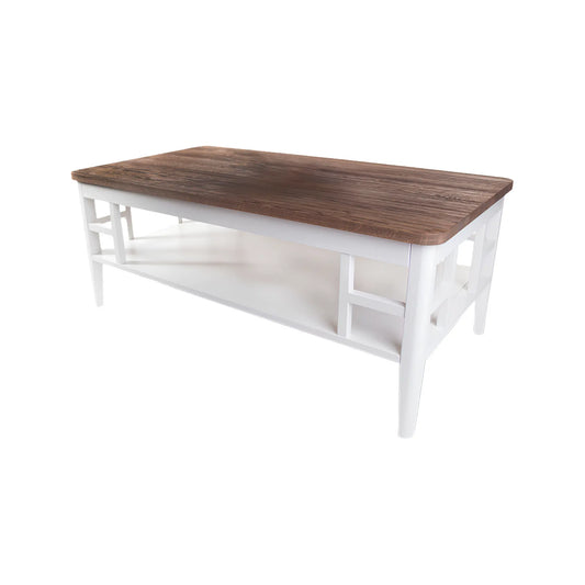 Stenexpo Alaska Soffbord 130x70 cm, Brunbetsad/vitlack