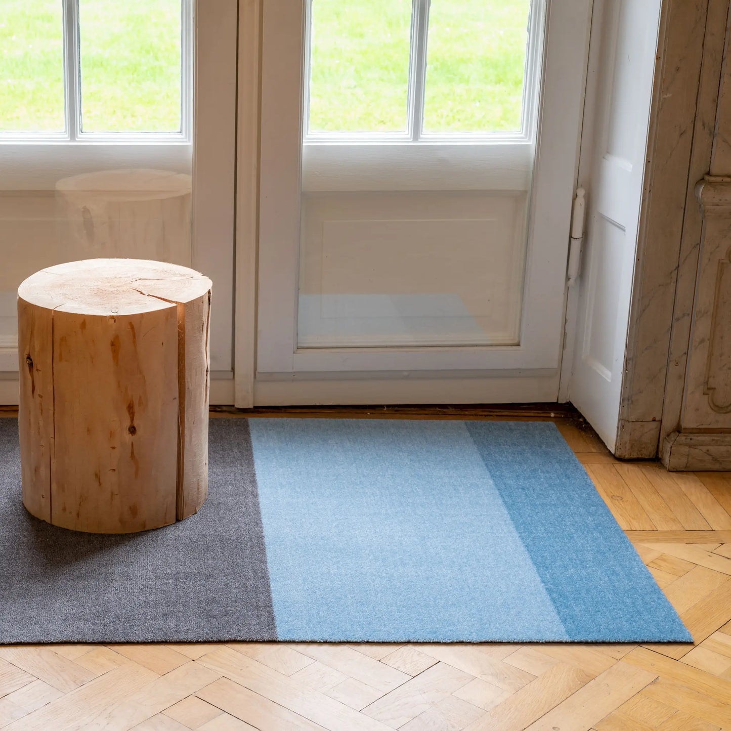 Tica Copenhagen Horizontal Matta 130x90 cm, Light/dusty blue/steelgrey