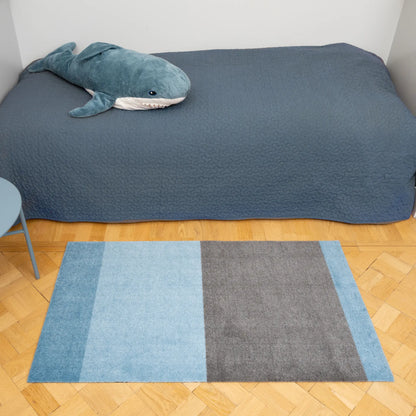 Tica Copenhagen Horizontal Matta 130x90 cm, Light/dusty blue/steelgrey