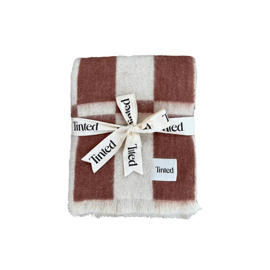 Tinted Objects Hallin Filt Mohair 130x170 cm, Offwhite-Rust