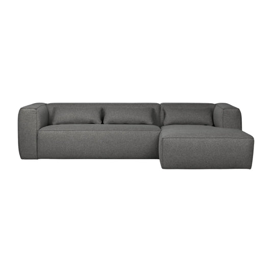 WOOOD Bean Hörnsoffa Höger Inkl. Kuddar, Mid Grey Melange
