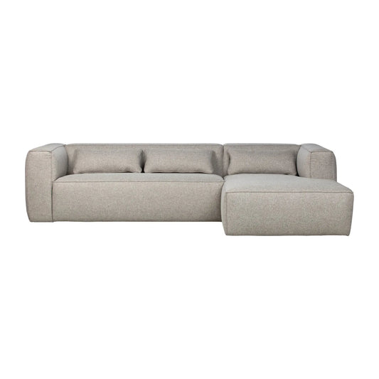 WOOOD Bean Hörnsoffa Höger Inkl. Kuddar, Light Grey Melange