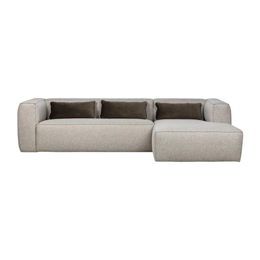 WOOOD Bean Hörnsoffa Höger Inkl. Kuddar, Light Grey Melange
