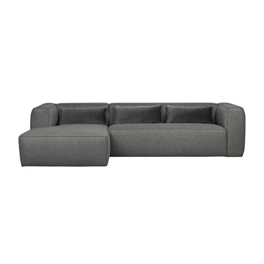 WOOOD Bean Hörnsoffa Vänster Inkl. Kuddar Mid, Grey Melange