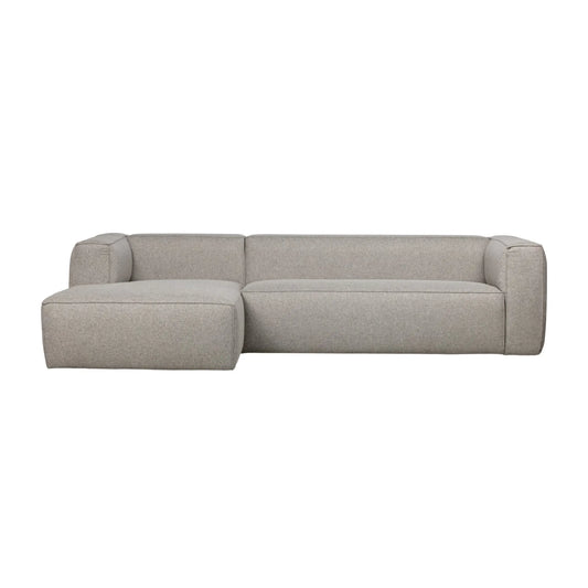 WOOOD Bean Hörnsoffa Vänster Inkl. Kuddar, Light Grey Melange