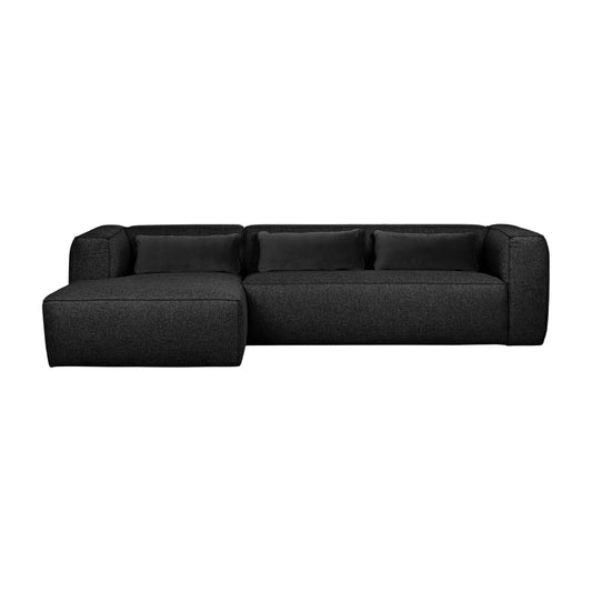 WOOOD Bean Hörnsoffa Vänster Inkl. Kuddar, Dark Grey Melange