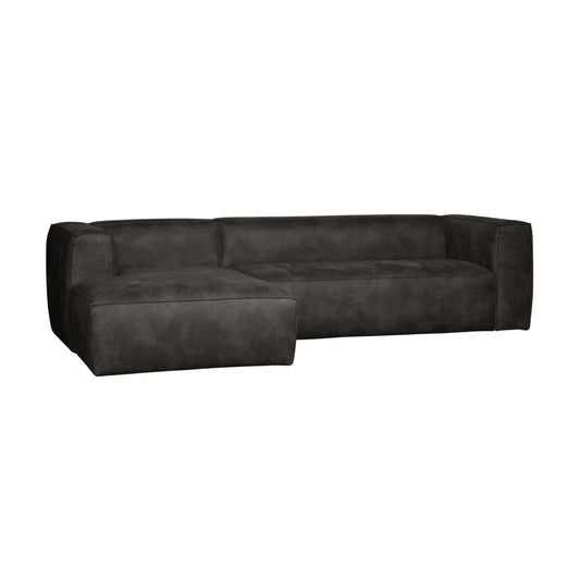 WOOOD Bean Hörnsoffa Vänster Eco Läder, Black
