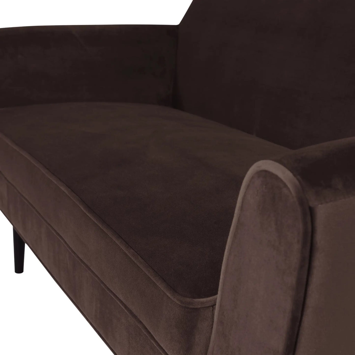 WOOOD Rocco Soffa 150 cm Sammet, Dark Brown