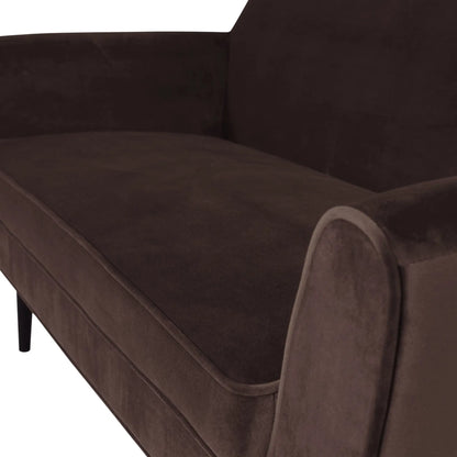 WOOOD Rocco Soffa 150 cm Sammet, Dark Brown