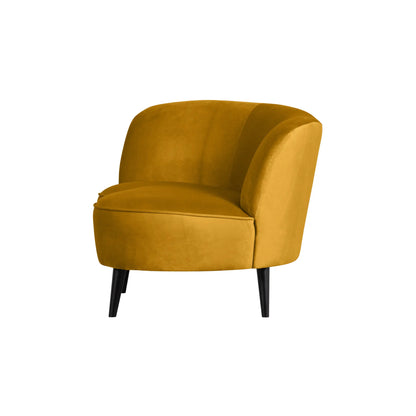 WOOOD Sara Loungefåtölj Vänster Sammet, Ochre