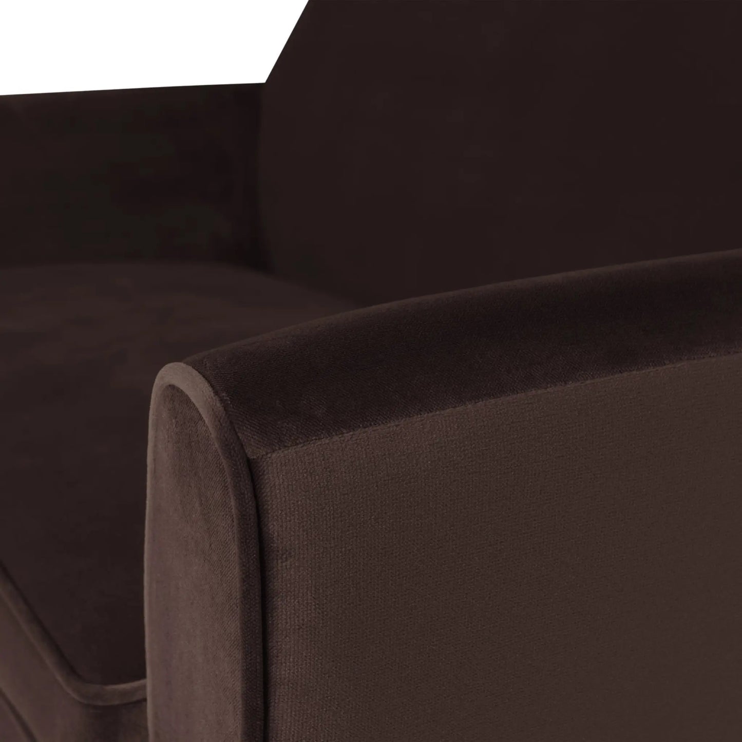 WOOOD Rocco Soffa 150 cm Sammet, Dark Brown
