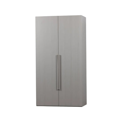 WOOOD Rens Garderob 2-dörrar Långt handtag, Pebble Grey
