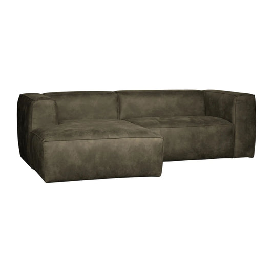 WOOOD Bean Schäslongsoffa Vänster Eco Läder, Army