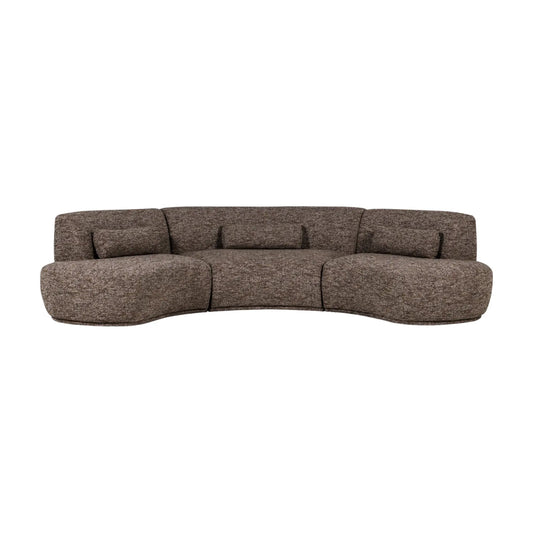 WOOOD Batavier Halvrund Soffa 6-Sits, Brown Melange