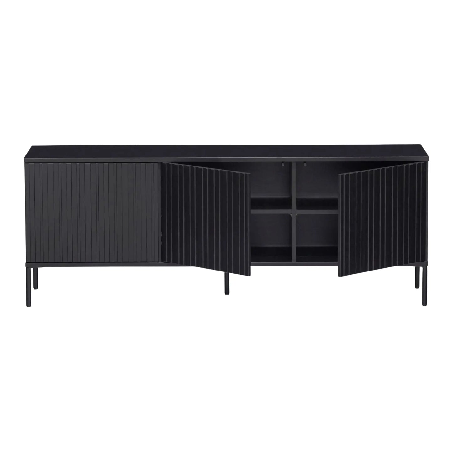WOOOD New Gravure Tv-Bänk 150 cm I Furu, Svart