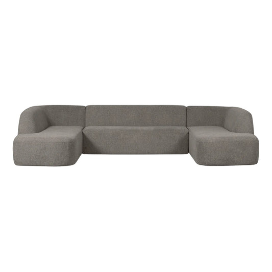 WOOOD Sloping Soffa U-Shape, Grey Melange