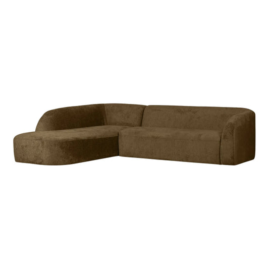 WOOOD Sloping Hörnsoffa Vänster Sammet, Brass
