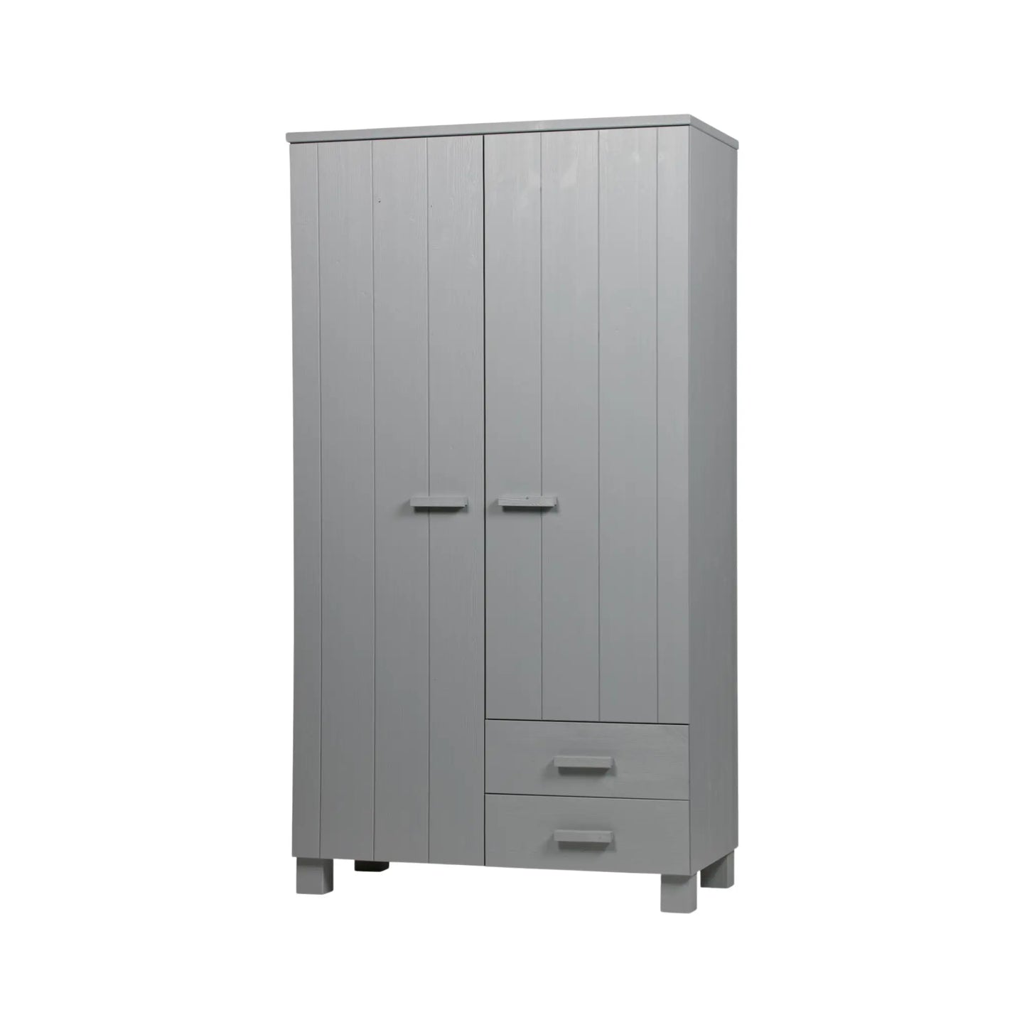 WOOOD Dennis Garderob med Lådor Furu, Concrete Grey
