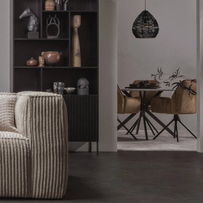 WOOOD Bean 3,5-Sits Soffa Ribbat Tyg, Travertin
