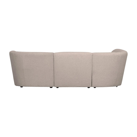 WOOOD Coco 3-Sits Soffa Rundad Vänster Bouclé, Sand