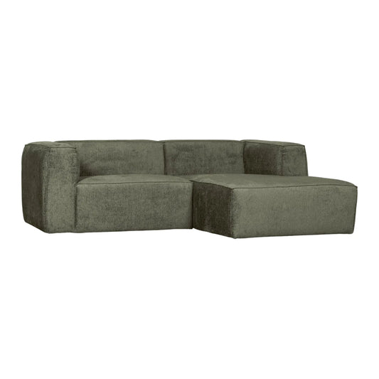 WOOOD Bean Schäslongsoffa Höger Sammet, Moss