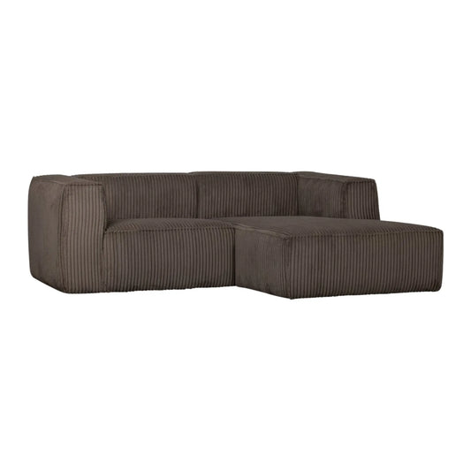 WOOOD Bean Schäslongsoffa Höger Ribbat Tyg, Mud