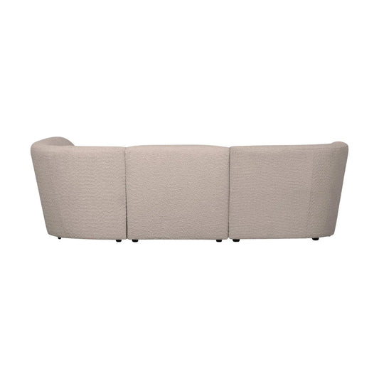 WOOOD Coco 3-Sits Soffa Rundad Höger Bouclé, Sand