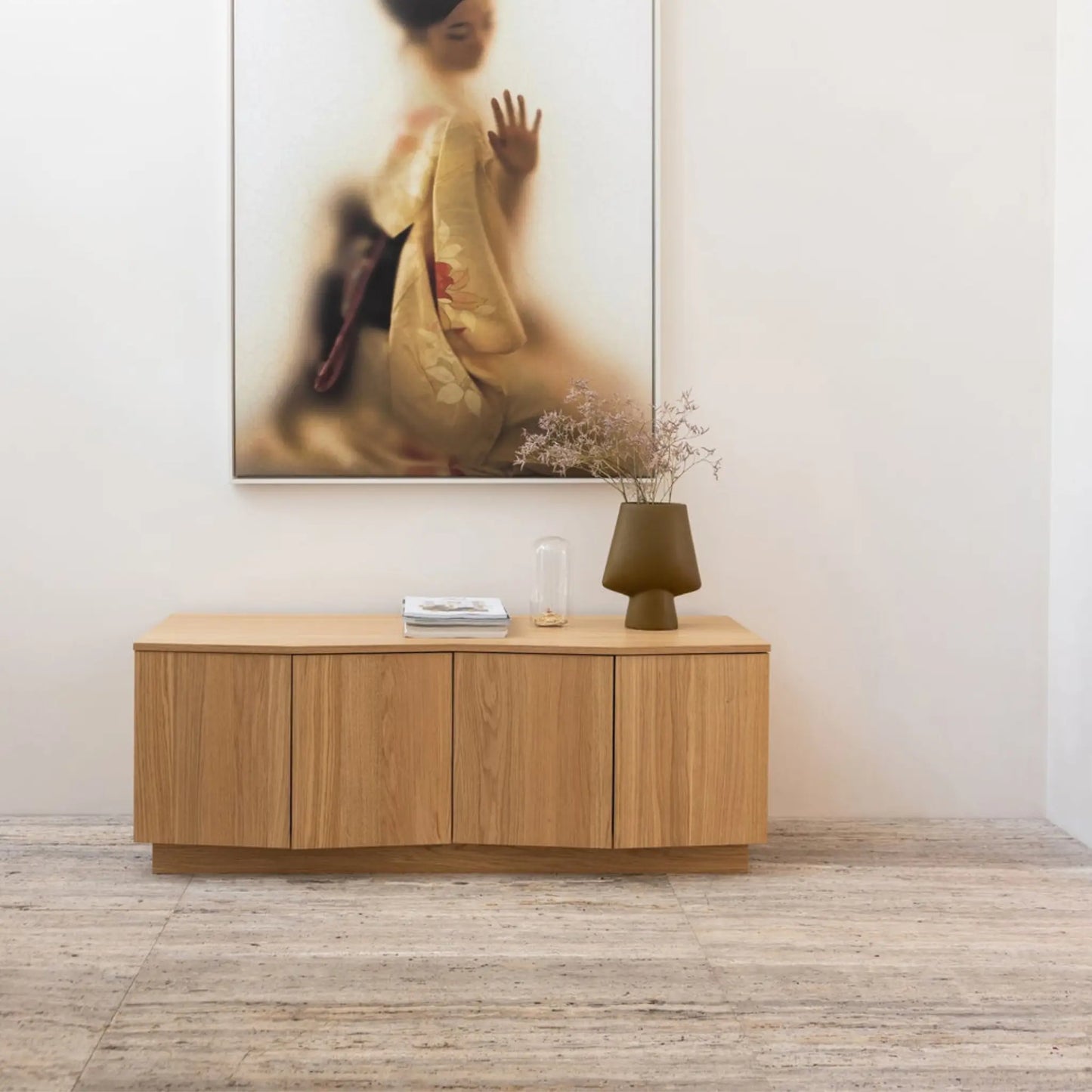 WOOOD Zuma Tv-Bänk 133 cm I Ekfanér, Natur