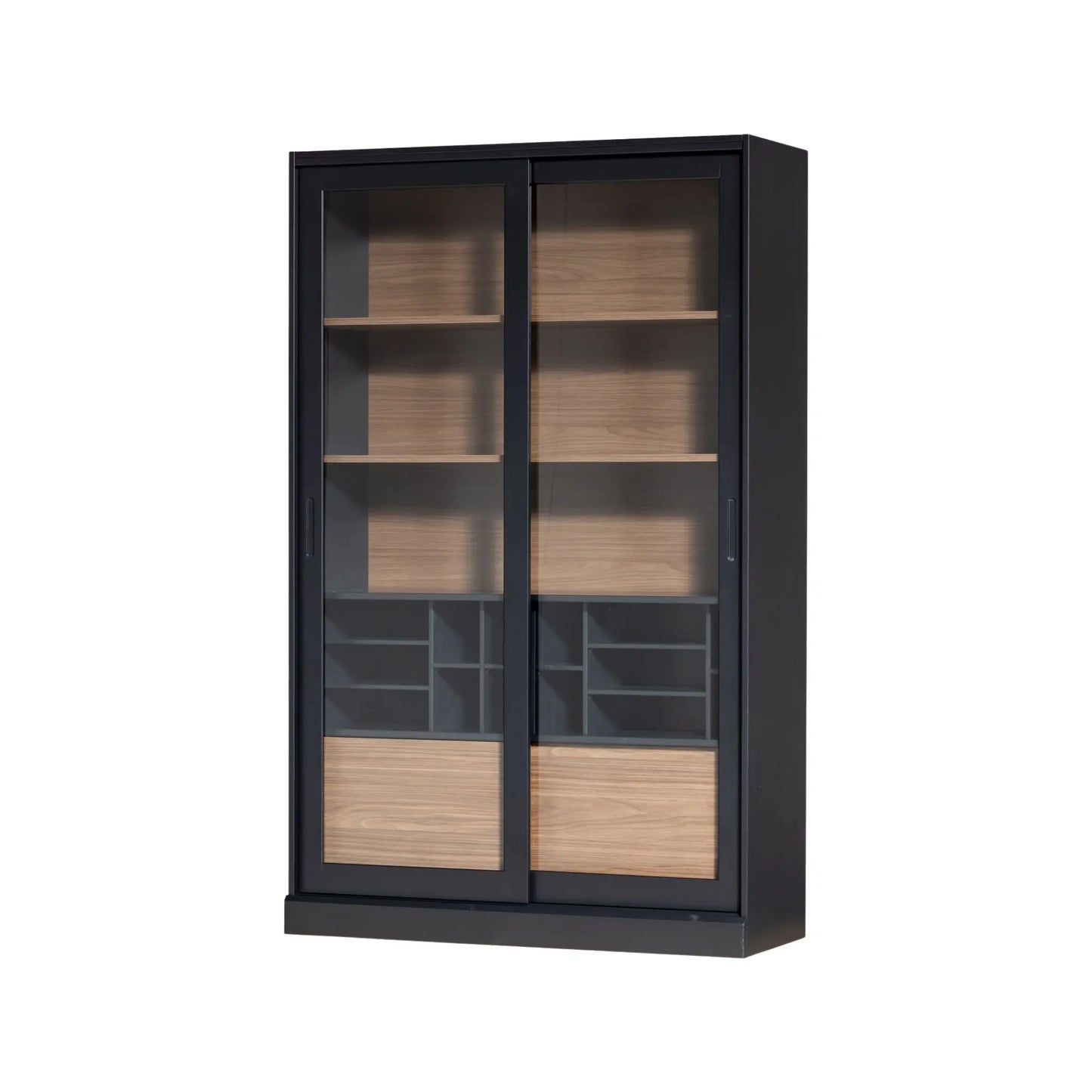 WOOOD James Vitrinskåp, Svart/Walnut
