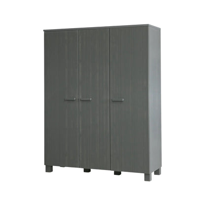 WOOOD Dennis Garderob 3-dörrar, Steel Grey