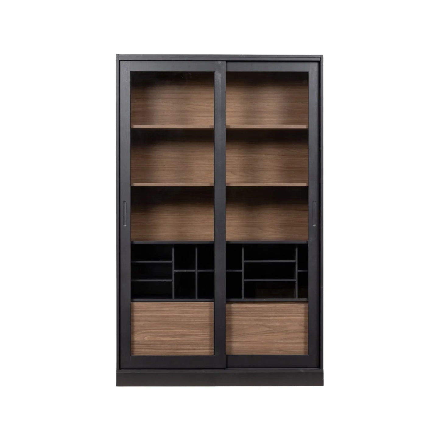 WOOOD James Vitrinskåp, Svart/Walnut