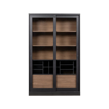 WOOOD James Vitrinskåp, Svart/Walnut
