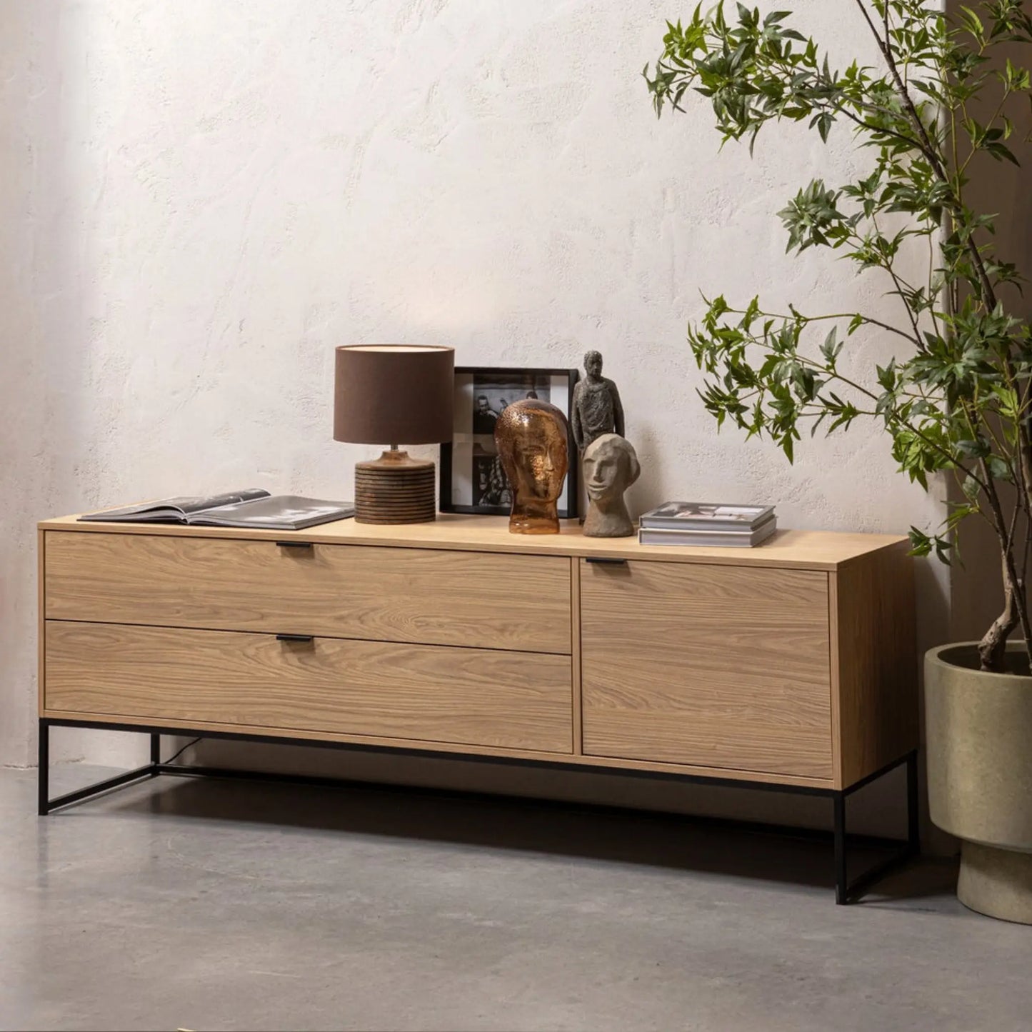 WOOOD Silas Tv-Bänk 180 cm, Oak Decor