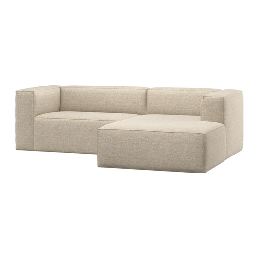 WOOOD Bean Schäslongsoffa Höger, Beige Melange