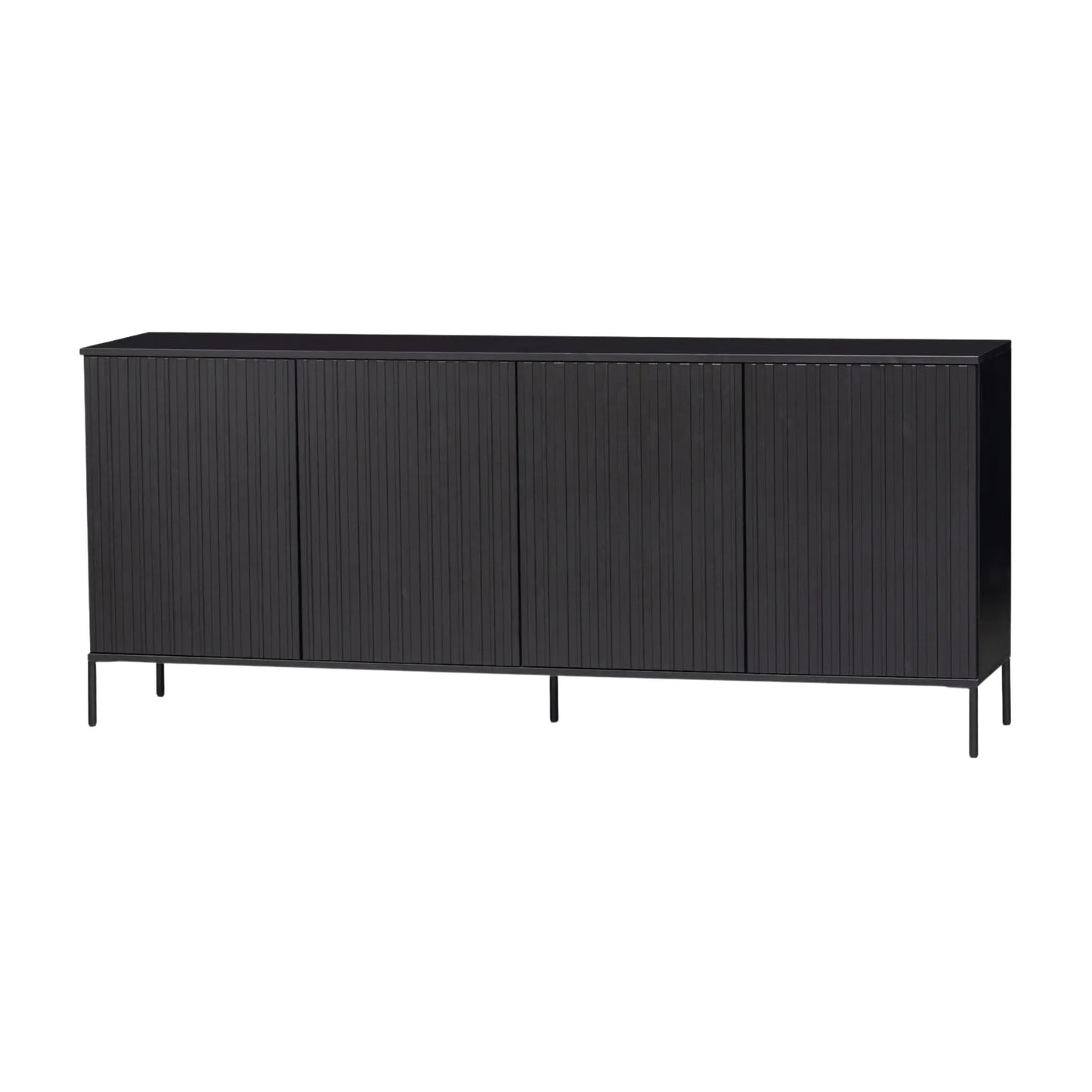 WOOOD New Gravure Skänk 200 cm I Furu, Svart
