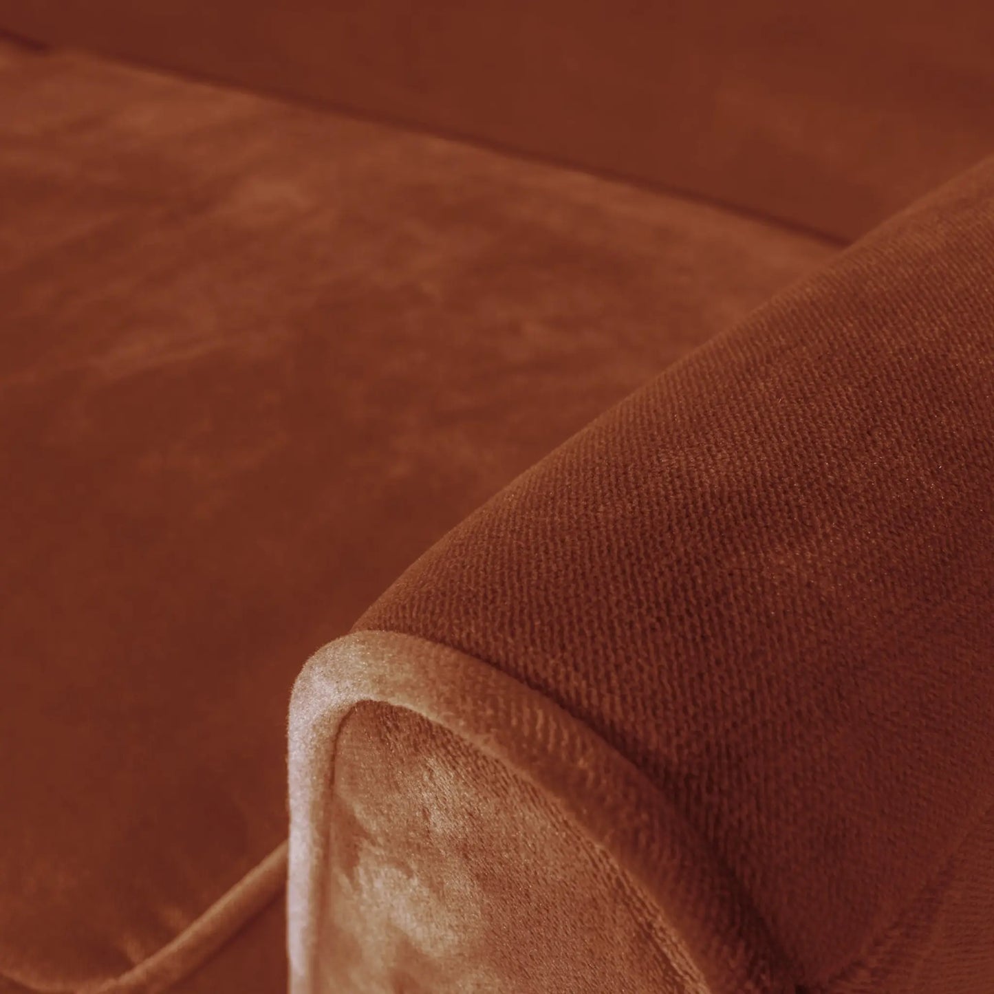 WOOOD Rocco Soffa XL 230 cm Sammet, Rust Brown