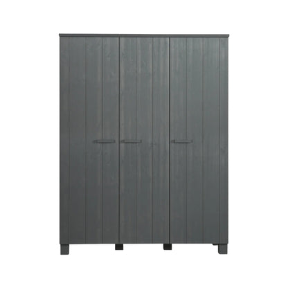 WOOOD Dennis Garderob 3-dörrar, Steel Grey