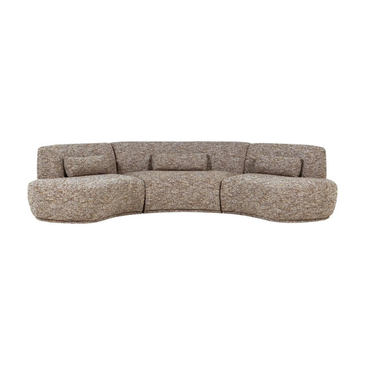 WOOOD Batavier Halvrund Soffa 6-Sits, Light Brown Melange