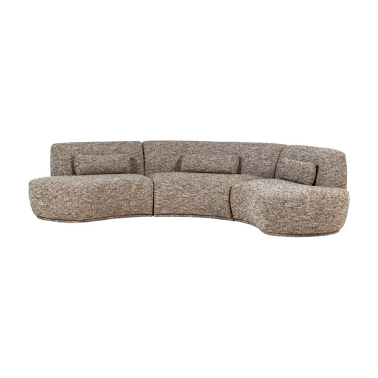 WOOOD Batavier Halvrund Soffa 6-Sits, Light Brown Melange