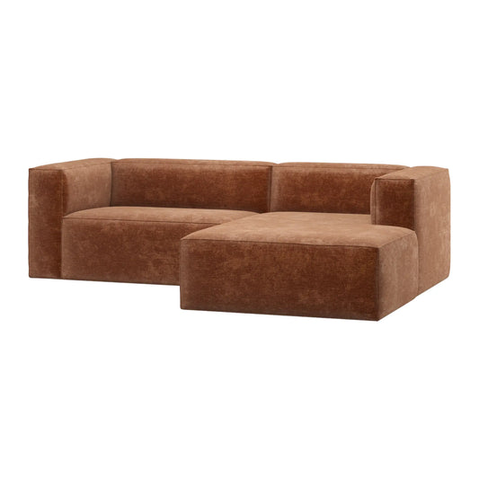 WOOOD Bean Schäslongsoffa Höger Chenillesammet, Terra