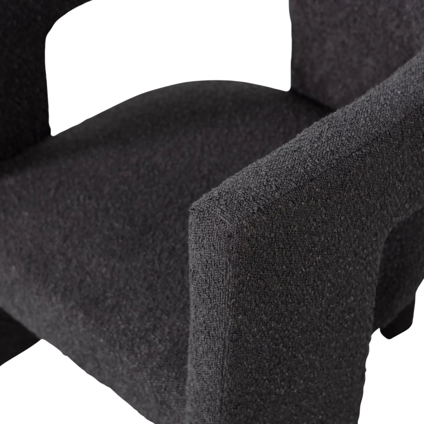 WOOOD Tiwa Fåtölj Bouclé, Dark Grey