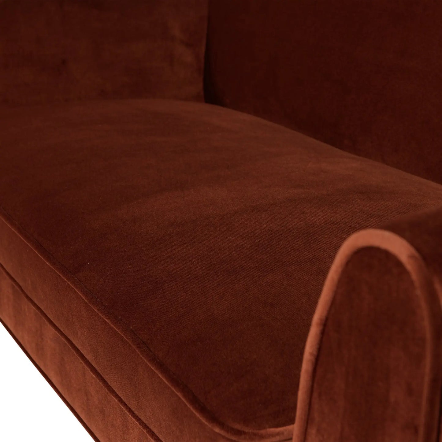 WOOOD Rocco Soffa 150 cm Sammet, Rust Brown