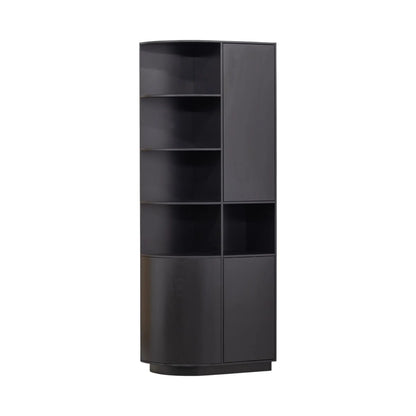 WOOOD Finca Förvaringsskåp Rund Vänster 78 cm I Furu, Deep Black