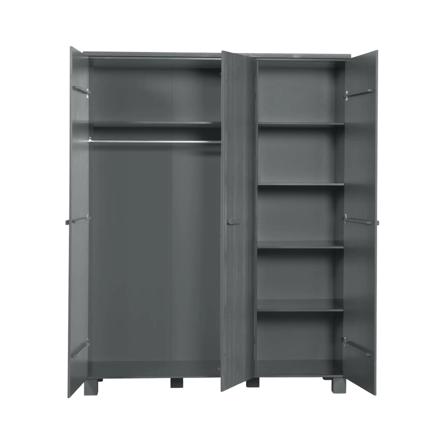 WOOOD Dennis Garderob 3-dörrar, Steel Grey
