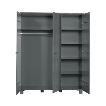 WOOOD Dennis Garderob 3-dörrar, Steel Grey