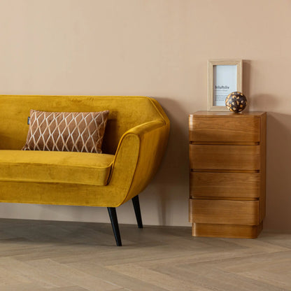 WOOOD Rocco Soffa 150 cm Sammet, Ochre Yellow