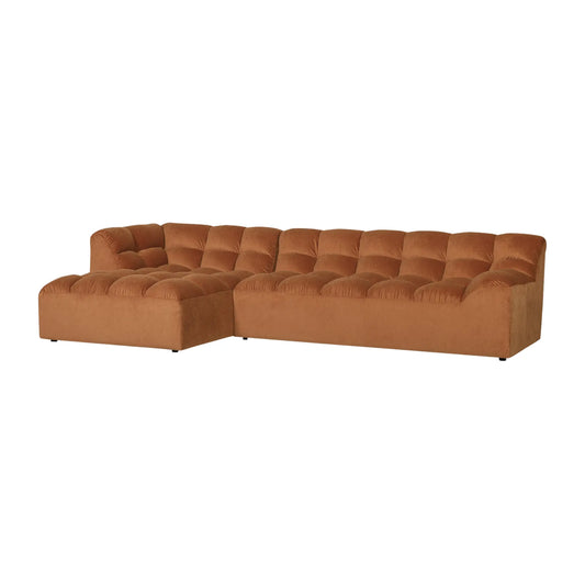 WOOOD Allure Chaise Soffa Vänster Sammet, Terra